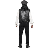 Smiffys pirate set black hat waistcoat belt, UK version