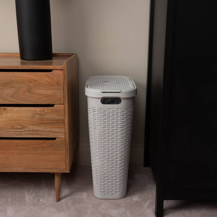 Addis laundry basket slimline light grey 40L, UK version