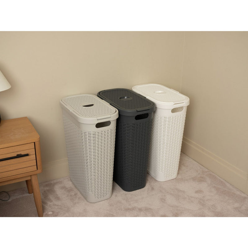 Addis laundry basket slimline light grey 40L, UK version