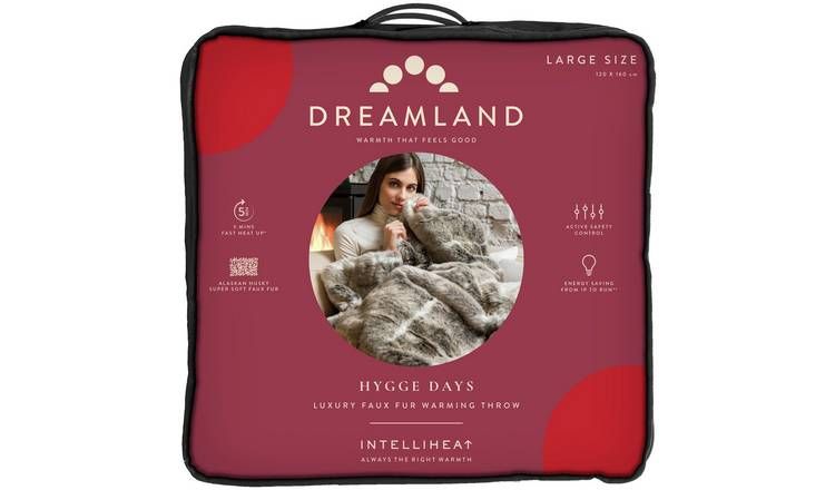 Dreamland Luxury Faux Fur Husky Heated Throw - Large GOODS Argos