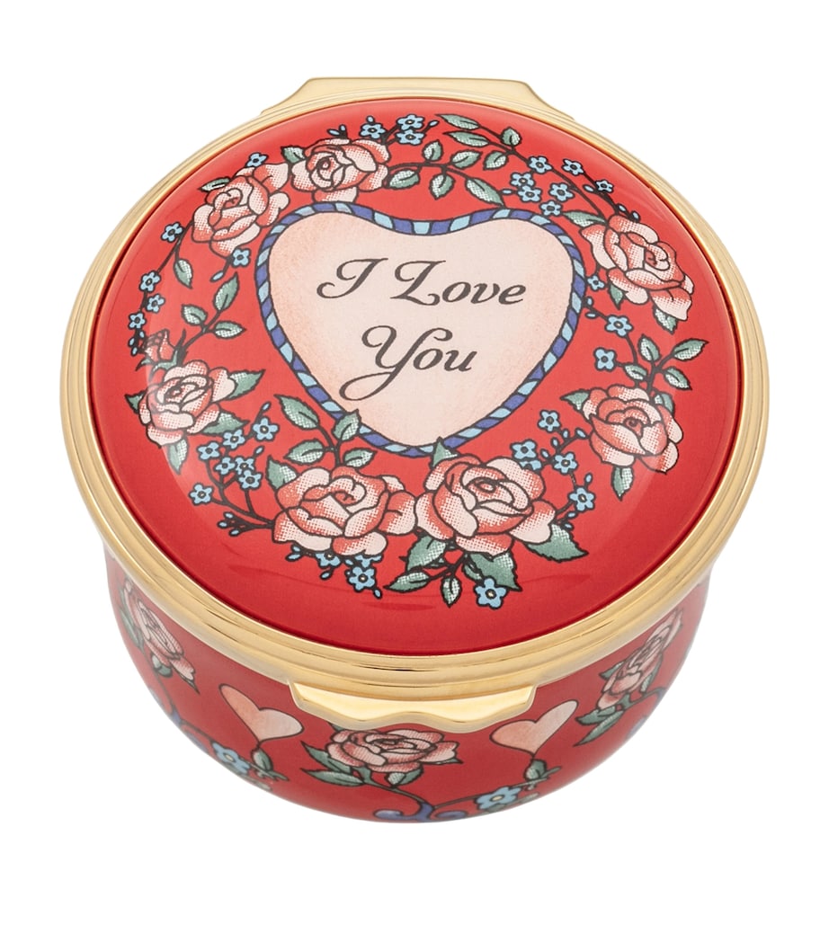 Halcyon Days enamel I Love You box H3cm x W4.5cm - British product