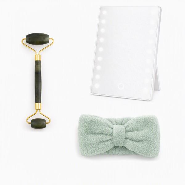Danielle Creations LED mirror facial roller headband gift set (British brand)