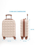 Flight Knight cream cabin suitcase 55x35x20cm, imported from the UK