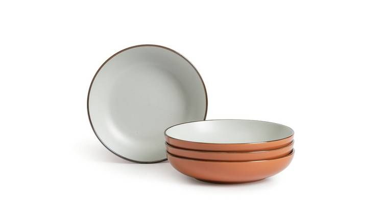 Habitat Speckle 4 Piece Stoneware Pasta Bowl - Rust GOODS Argos