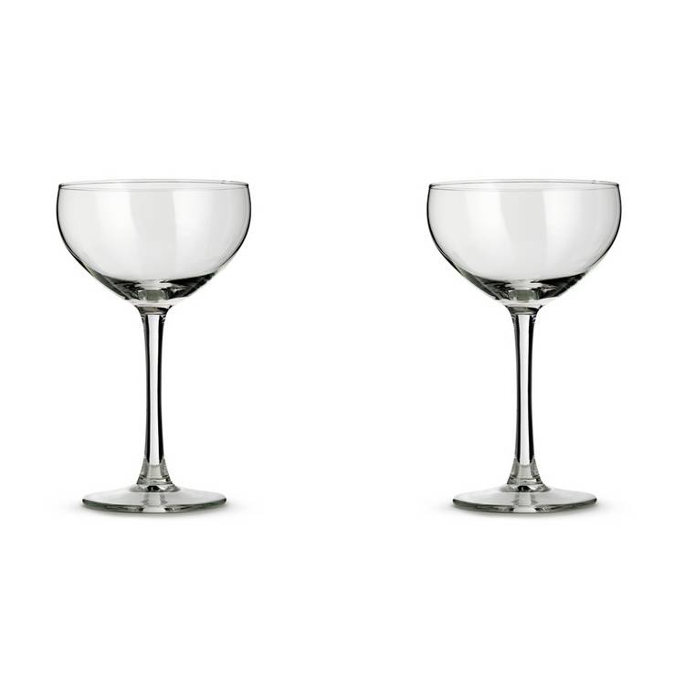 Habitat Portofino set of 2 champagne coupe glasses, imported from the UK