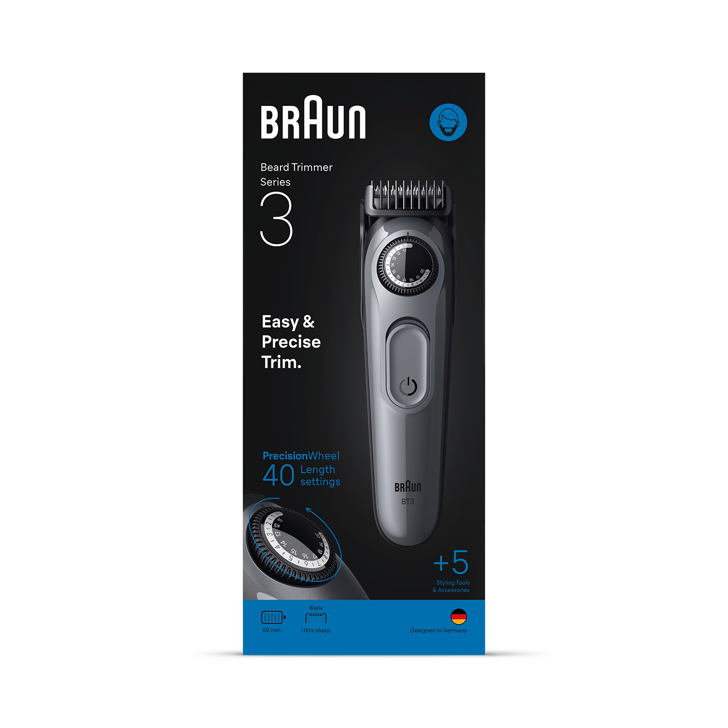 Braun Series 3 Beard Trimmer with styler attachments, UK version
