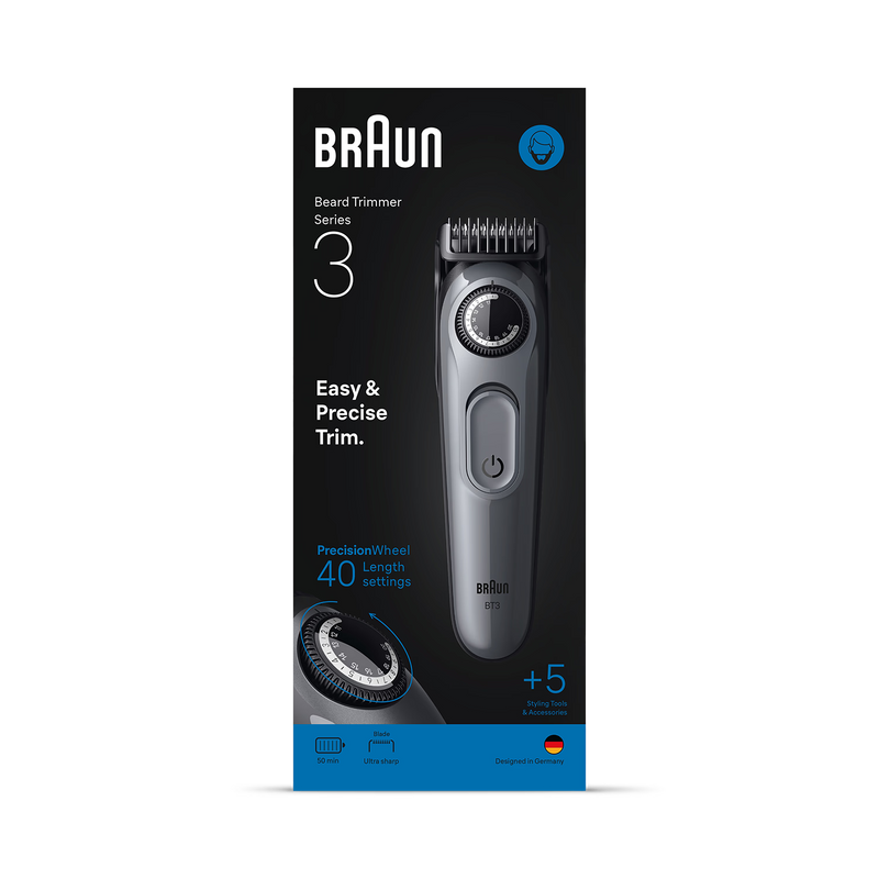 Braun Series 3 Beard Trimmer with styler attachments, UK version
