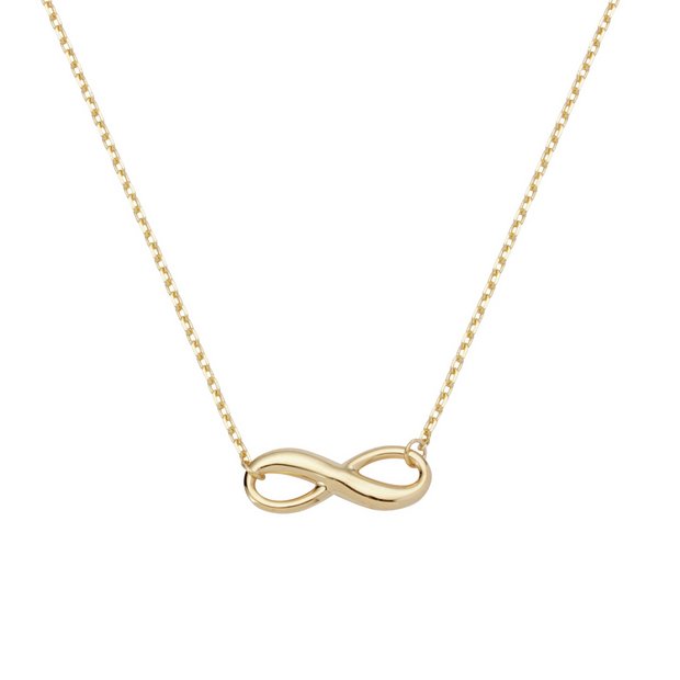 Revere 9ct yellow gold infinity pendant necklace, imported from the UK