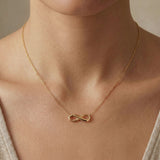 Revere 9ct yellow gold infinity pendant necklace, imported from the UK
