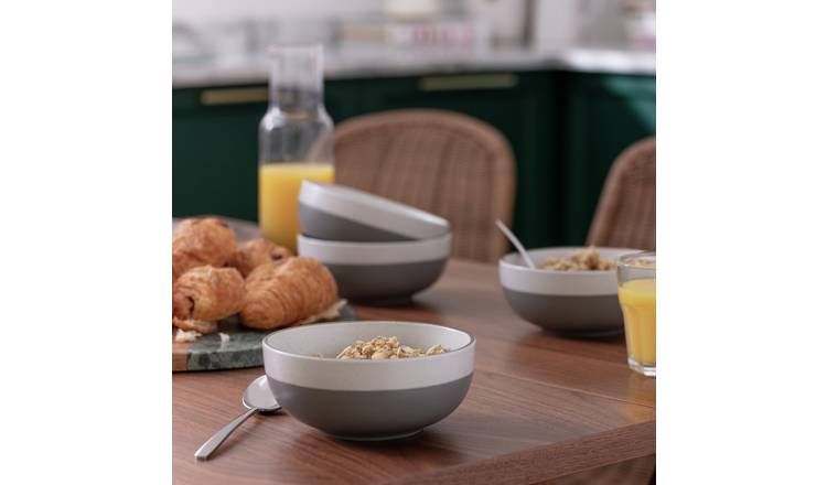 Habitat Speckle Set of 4 Stoneware Cereal Bowl GOODS Argos