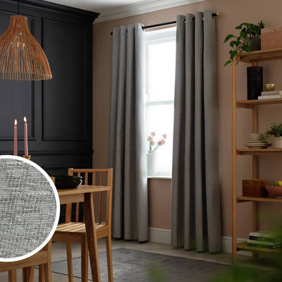 Argos Habitat Chenille Eyelet Curtains Grey 117x137cm- Buy online at McGrocer