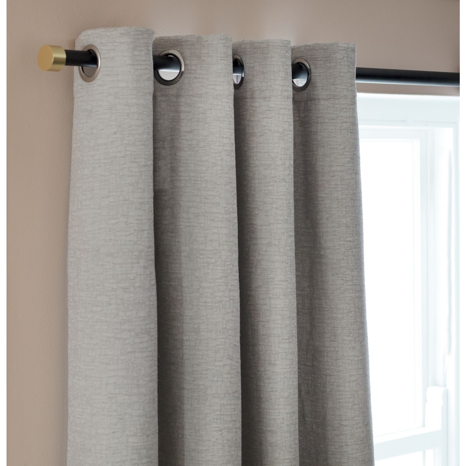 Habitat grey chenille eyelet curtains 117x137cm - British product