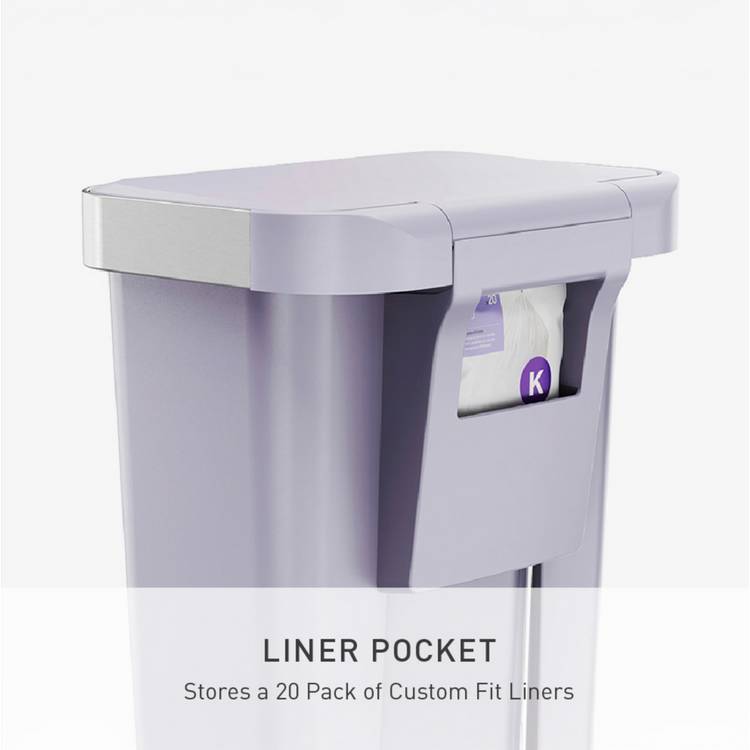Simplehuman pedal bin lilac 45 litre (British brand)