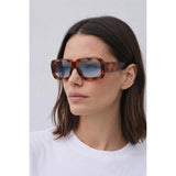 SVNX oversized square frame sunglasses brown stripe one size (British brand)
