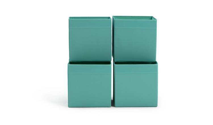 Habitat Set of 4 Plain Storage Boxes - Teal GOODS Argos