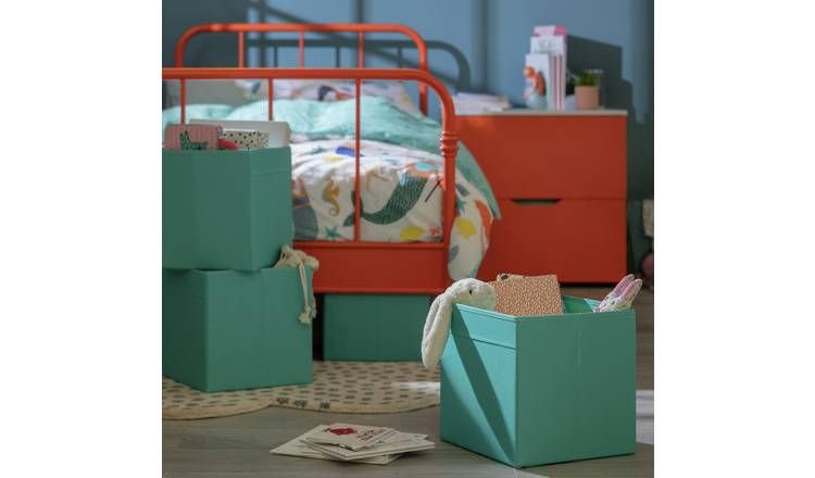 Habitat Set of 4 Plain Storage Boxes - Teal