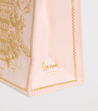 Harrods small gold building shopper bag in cotton canvas, UK version
