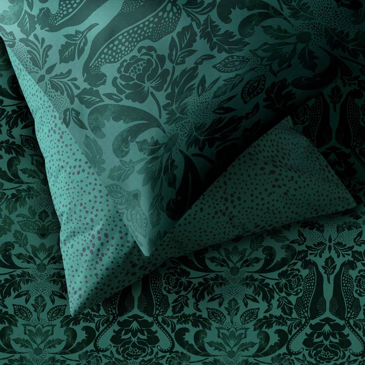 Argos Home bedding set green damask spot single - British product