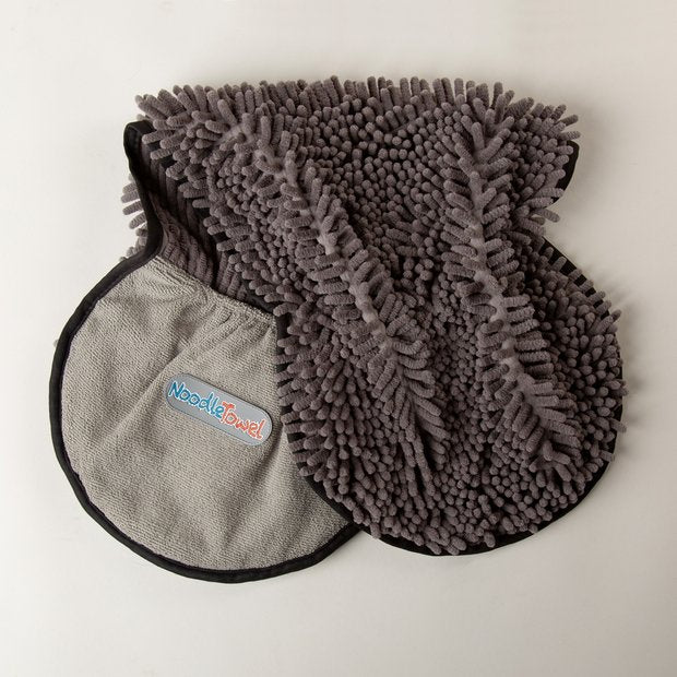 Scruffs Noodle grey pet drying towel 80x30cm - British product
