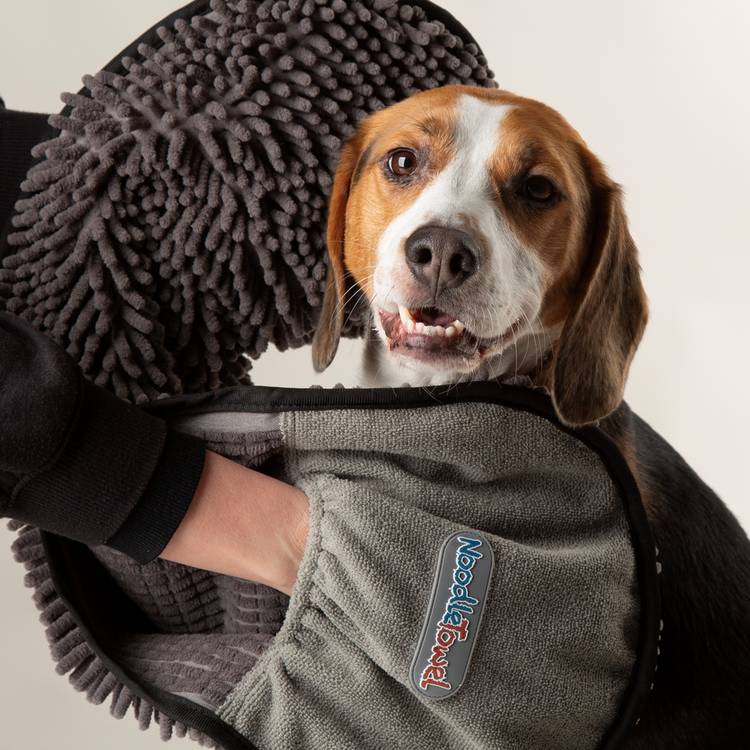 Scruffs Noodle grey pet drying towel 80x30cm - British product