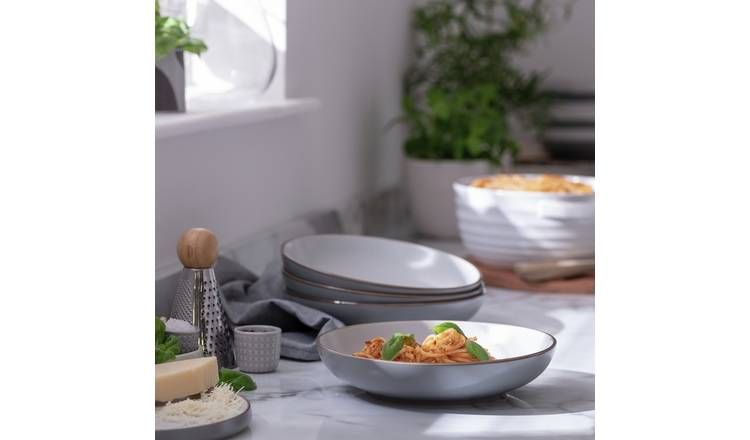 Habitat Speckle 4 Piece Stoneware Pasta Bowl - Grey GOODS Argos