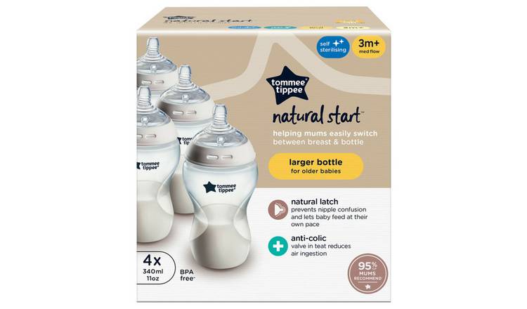 Tommee Tippee Natural Start Anti-Colic Baby Bottle Pack of 4