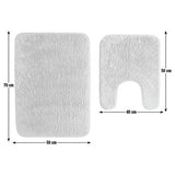 Argos Home silver tufted bath mat set 70x50cm and 50x40cm, UK version