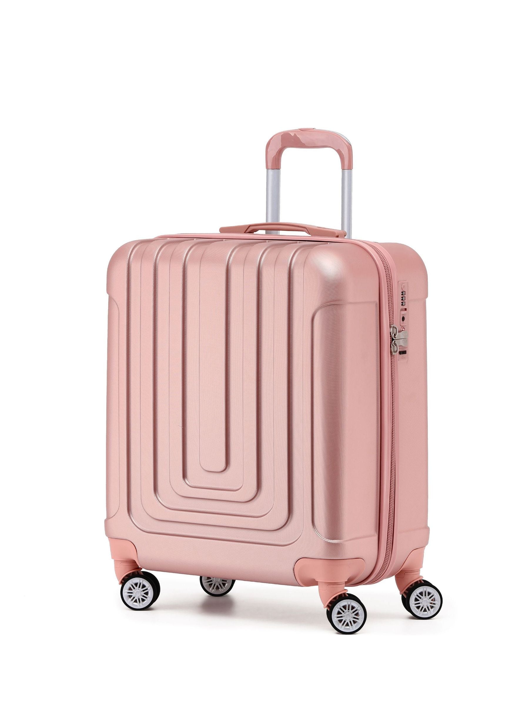 Flight Knight Cream 8-Wheel ABS Hard Case Cabin Suitcase 56x45x25cm