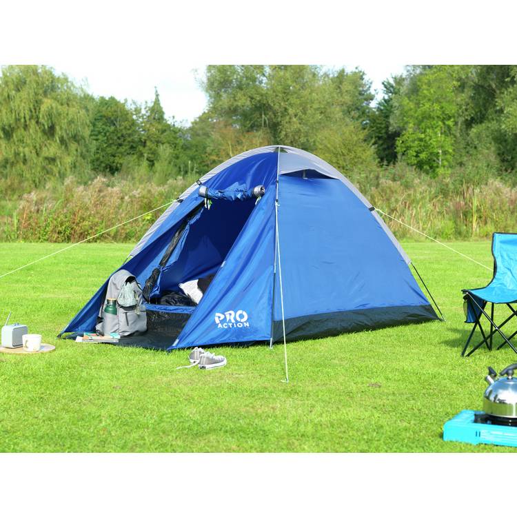 Pro Action 2 person dome tent with porch - British product