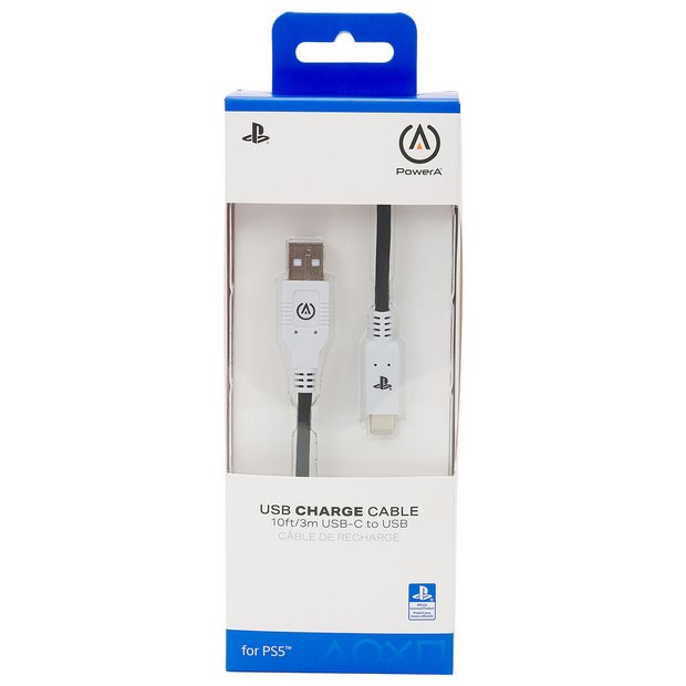 PowerA USB-C charging cable for PS5 10ft, imported from the UK