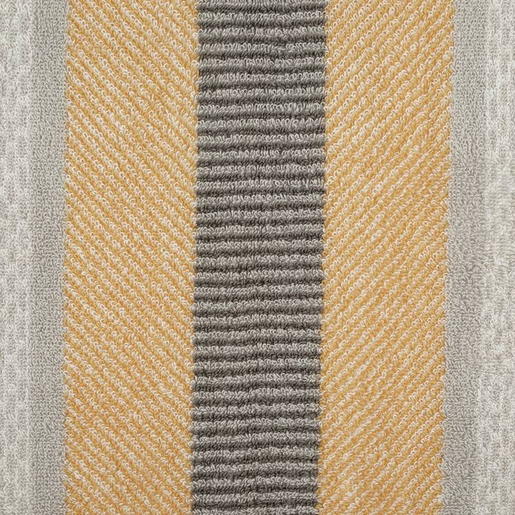 Habitat horizontal stripe hand towel set in mustard - British product