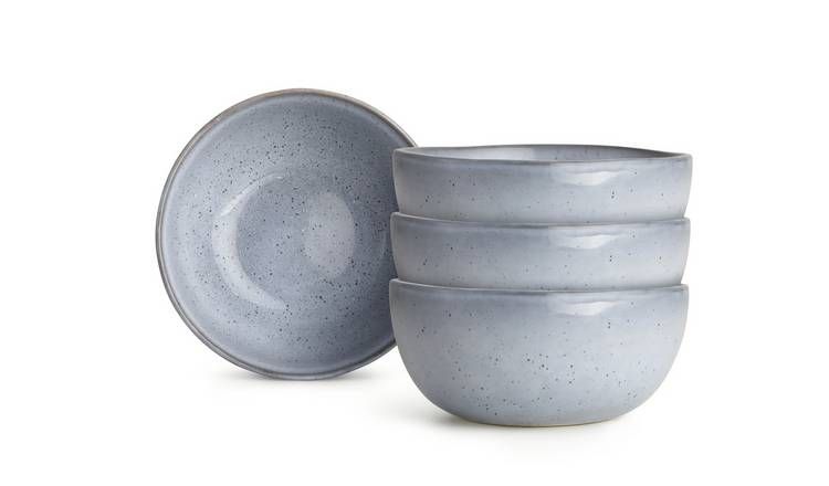 Habitat Evora 4 Piece Stoneware Cereal Bowl - Blue