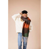 SVNX chunky scarf in brown orange 220cm - British product