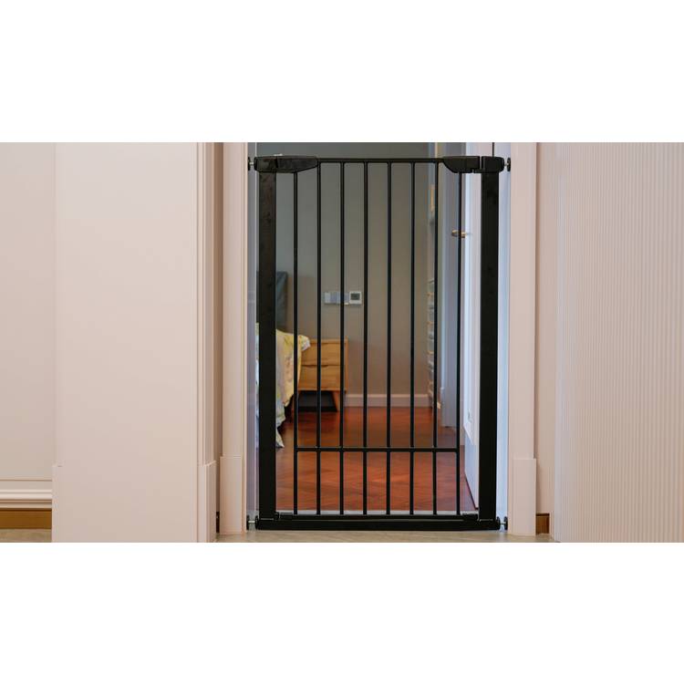 Extra tall pressure fit pet gate in black - British product