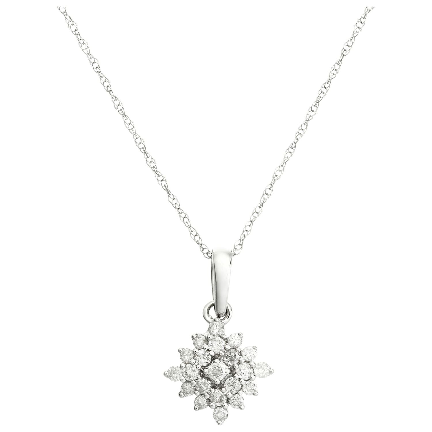 Revere 0.25ct diamond pendant necklace white gold - British product