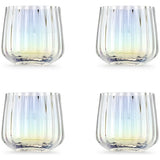Habitat iridescent lustre fluted tumblers set of 4 (British brand)