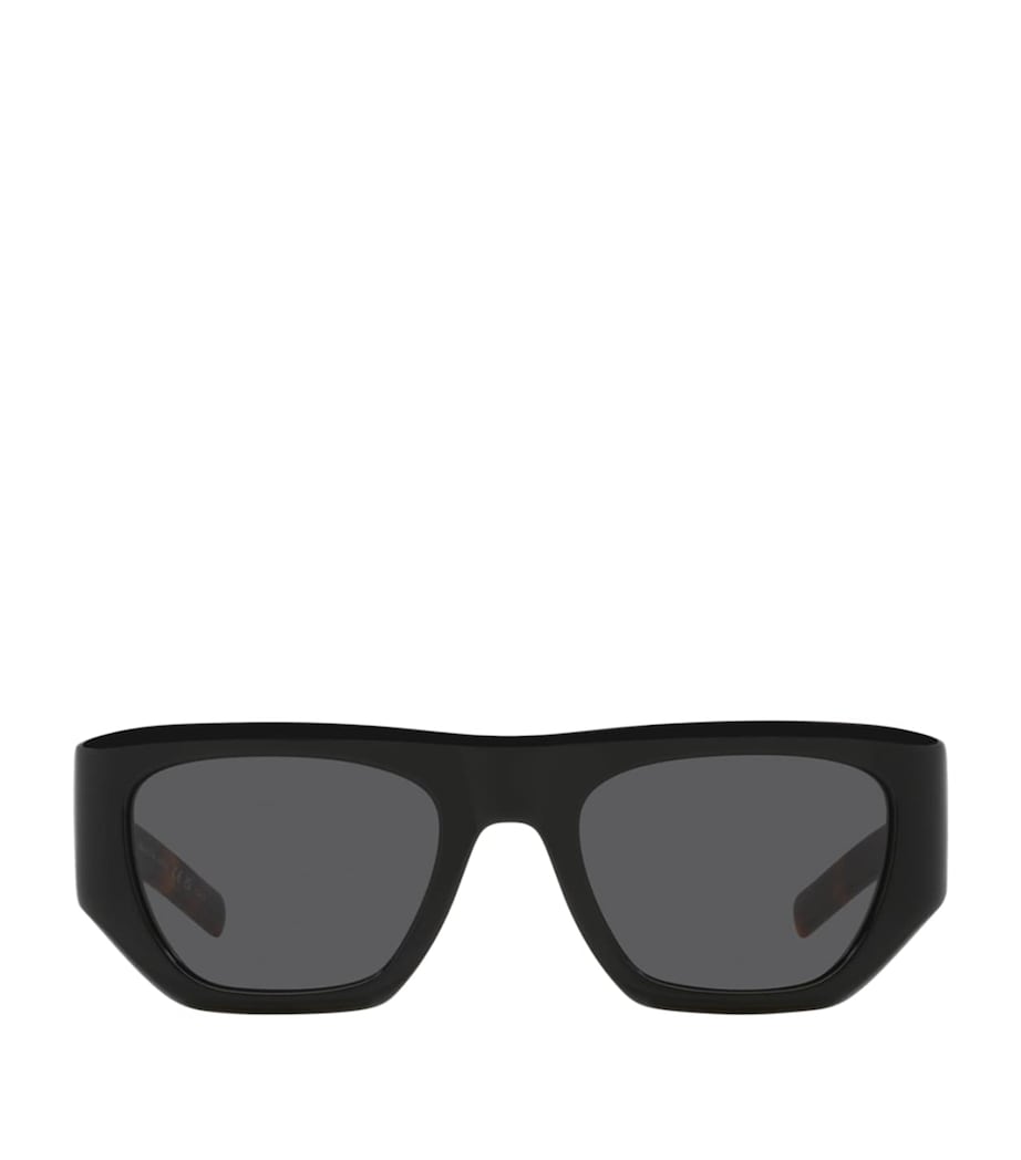 Saint Laurent pillowed square sunglasses in tortoiseshell with gold logo - British product