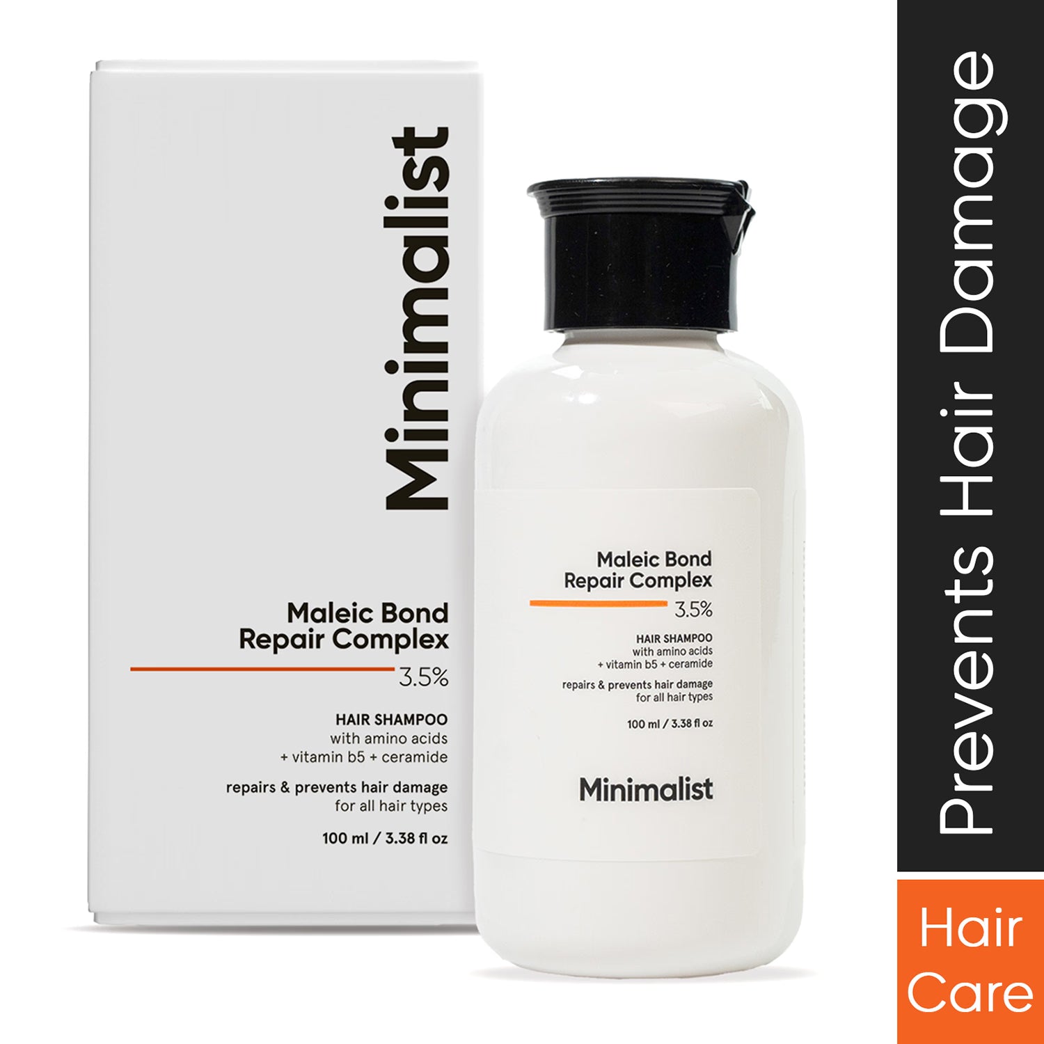 Minimalist hair shampoo Maleic Bond Repair Complex 3.5% 100ml, UK version