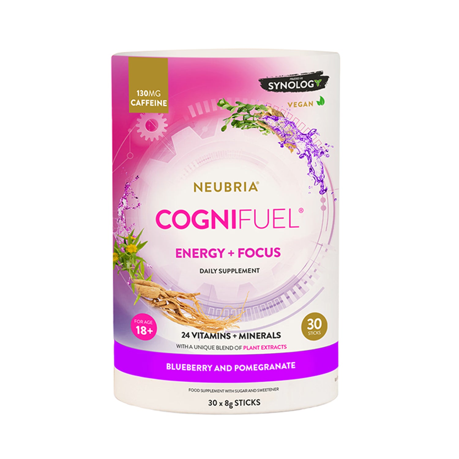 Neubria Cognifuel performance drink blueberry pomegranate 30 sachets, imported from the UK