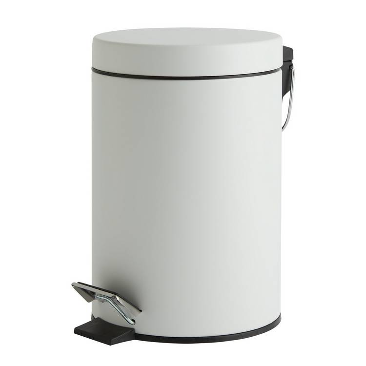Habitat step bin matt white 3 litre - British product