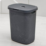 Addis rattan laundry basket charcoal 50 litre, imported from the UK