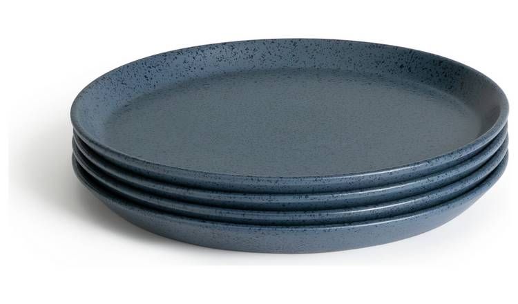 Habitat Addison 4 Piece Stoneware Side Plate - Blue GOODS Argos