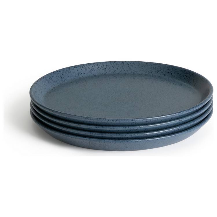 Habitat Addison blue stoneware side plates 22cm, UK version