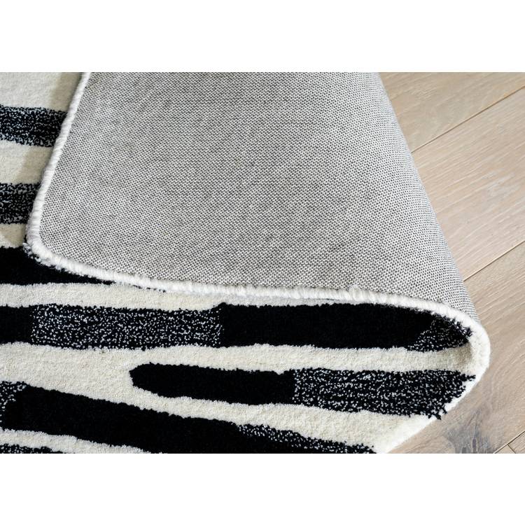 Habitat Skandi Brush Marks black white cut pile rug 120x170cm - British product