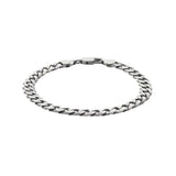 Revere men's sterling silver oxidised curb bracelet (British brand)