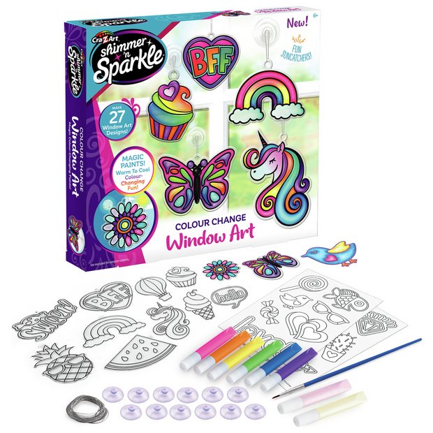 Shimmer N Sparkle colour changing window art set, UK version