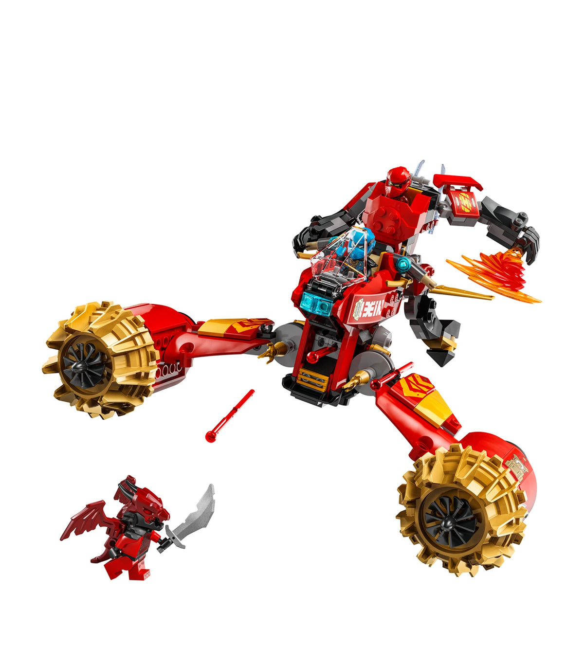 Lego NINJAGO Kai's Mech Storm Rider building set with Kai and Nya figurines, UK version