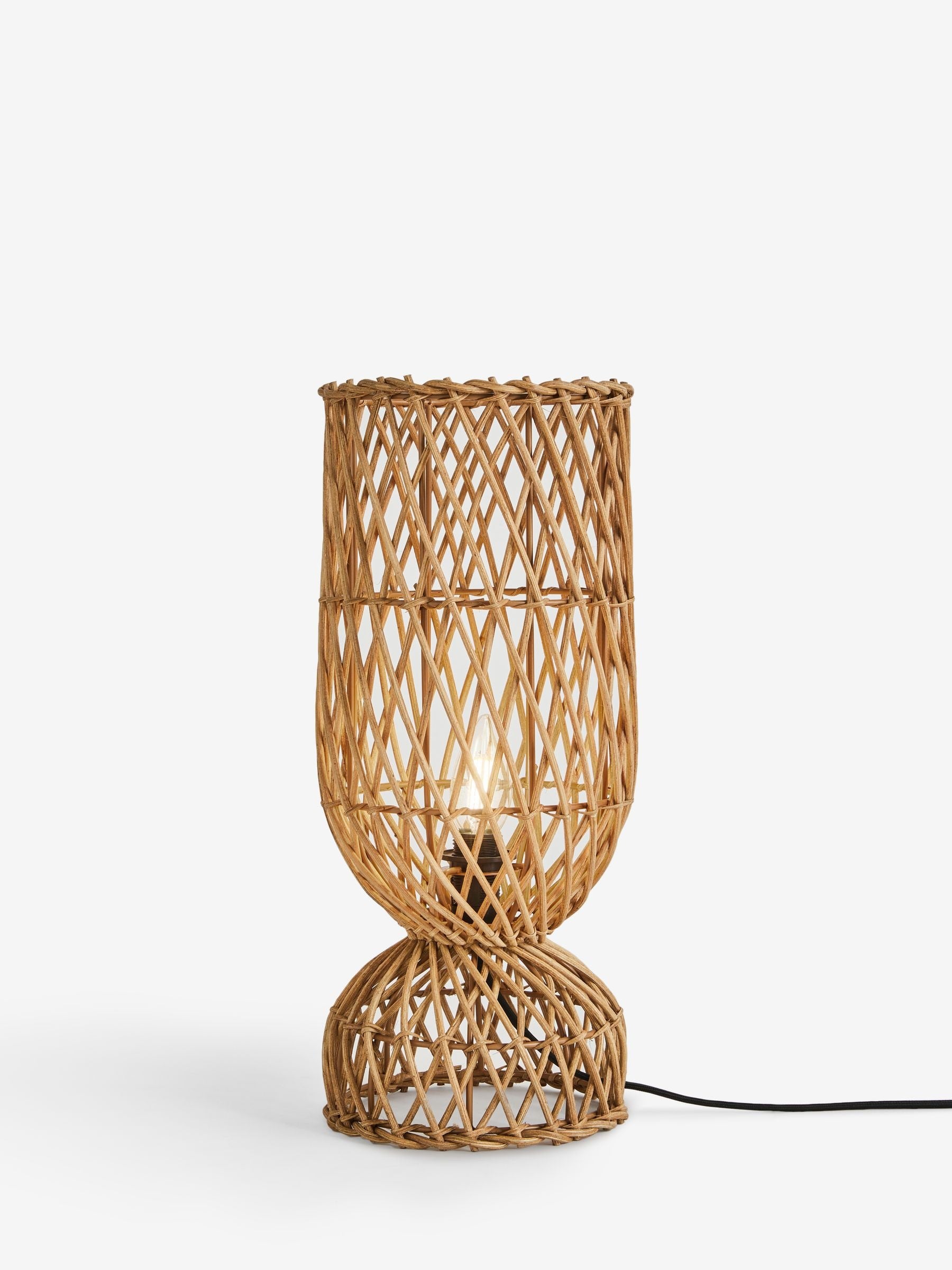 French Connection Kylo rattan table lamp 43cm (British brand)