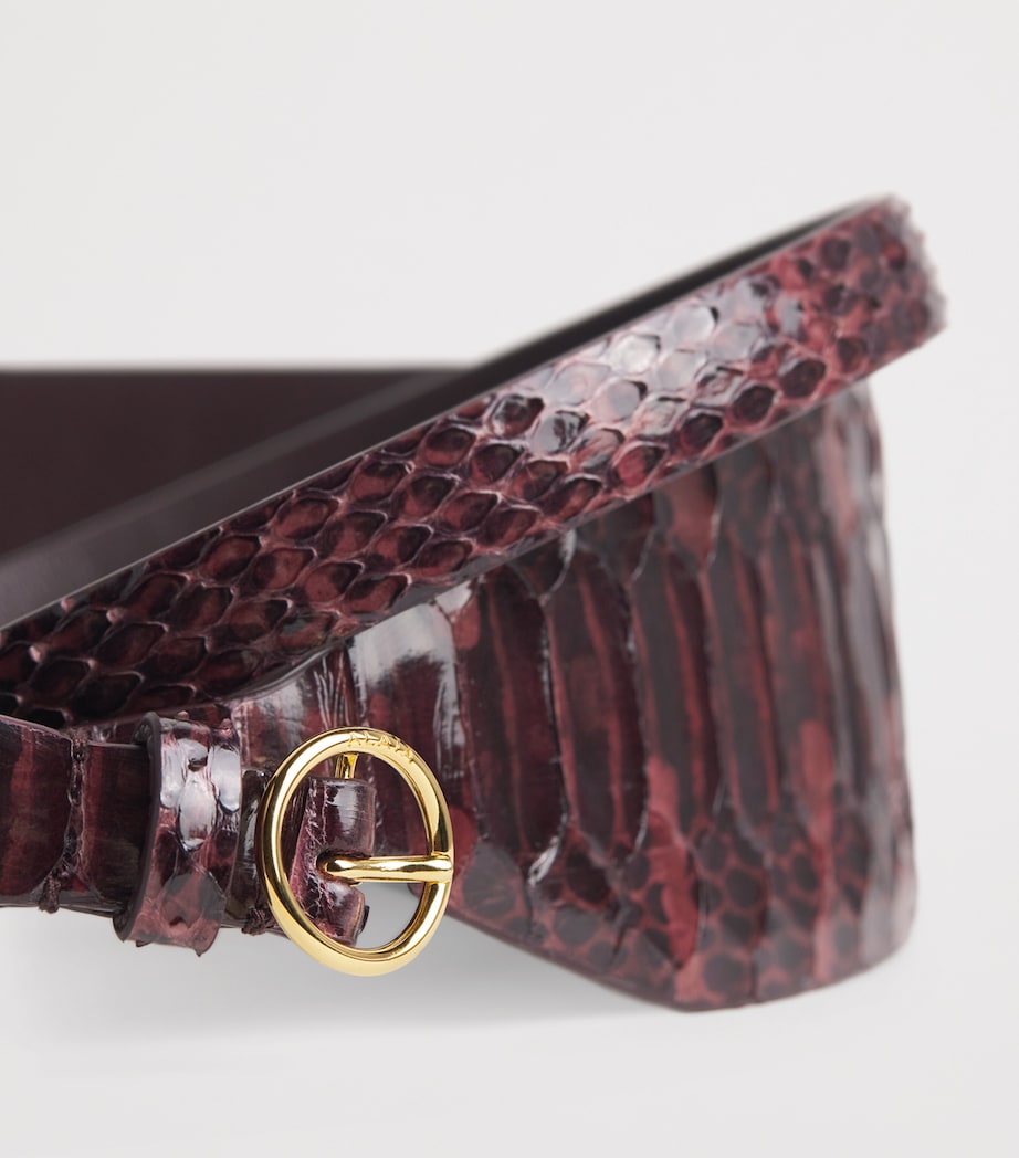 Alaïa wide croc-embossed leather belt 3cm (British brand)