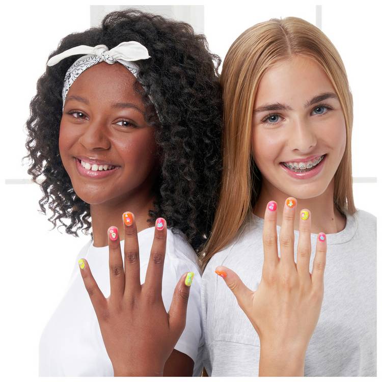 FabLab Glow in the Dark Nail Kit with neon polishes and stickers, UK version